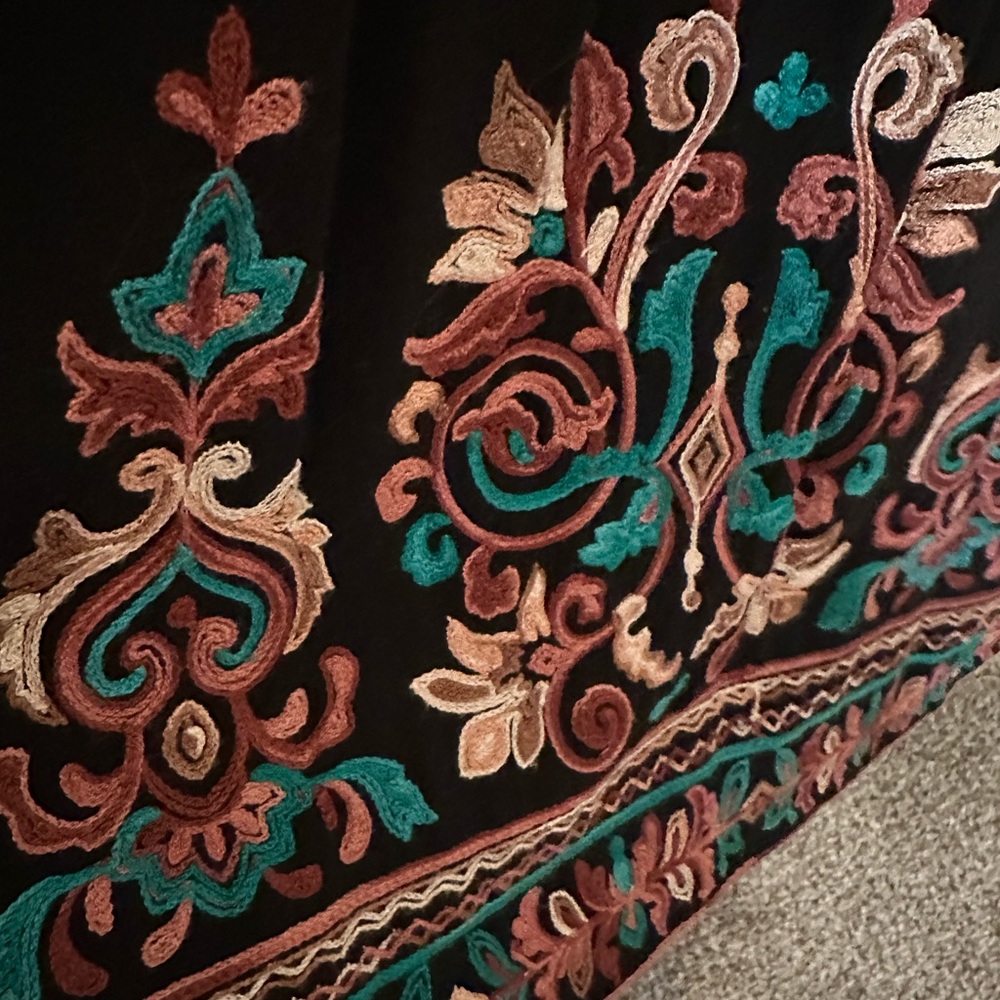 Floreat (Anthropologie) Black Dress with Colorful Embroidery - Picture 6 of 9